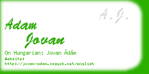 adam jovan business card